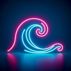 Single big neon wave background