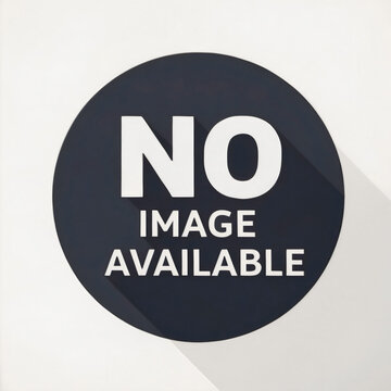 A monochrome button or icon  with text 'no image available' on it, on white background, web element, missing photo