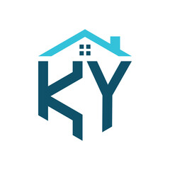 KY House Logo Design Template. Letter KY Logo for Real Estate, Construction or any House Related Business