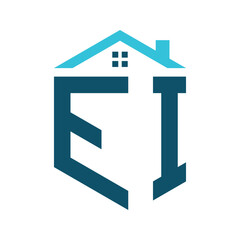 EI House Logo Design Template. Letter EI Logo for Real Estate, Construction or any House Related Business