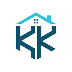 KK House Logo Design Template. Letter KK Logo for Real Estate, Construction or any House Related Business