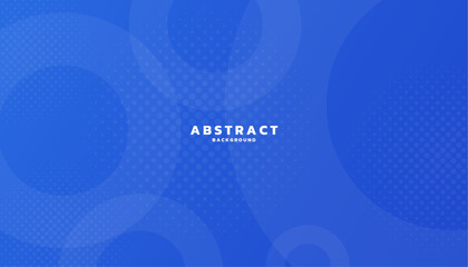 Abstract blue background, circle shapes and halftone elements.