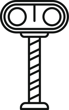 recommend clip art: Crossing railway pillar traffic lights icon outline vector. Warning platform. Cross obstacle