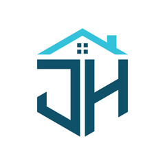 JH House Logo Design Template. Letter JH Logo for Real Estate, Construction or any House Related Business