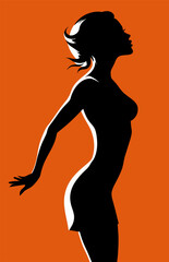 Illustration vector: a woman strives for a dream