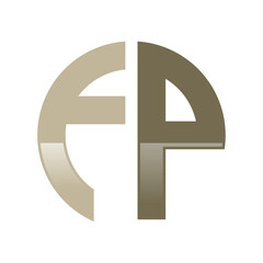 Obraz premium Initial FP Logo in a Cirle Shape