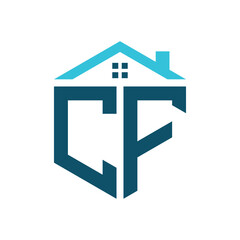 CF House Logo Design Template. Letter CF Logo for Real Estate, Construction or any House Related Business