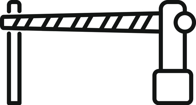 recommend clip art: Striped railway cross barrier icon outline vector. Front pass. Crossroad control