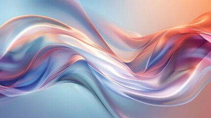 Smooth liquid blur wave background, color flow concept,Minimalistic abstract background with smooth lines in pink, blue and white colors. Shining light through a thin weave flying in the wind.
