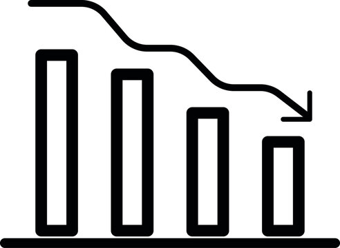Decrease Down arrow  Diagram and Bar Chart
