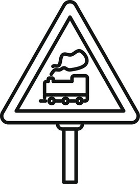recommend clip art: Caution railway road sign icon outline vector. Crossin barrier. Caution attention