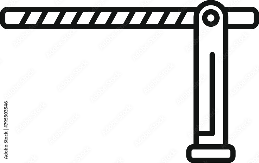 Poster Road striped barrier icon outline vector. Sign caution. Safety level block