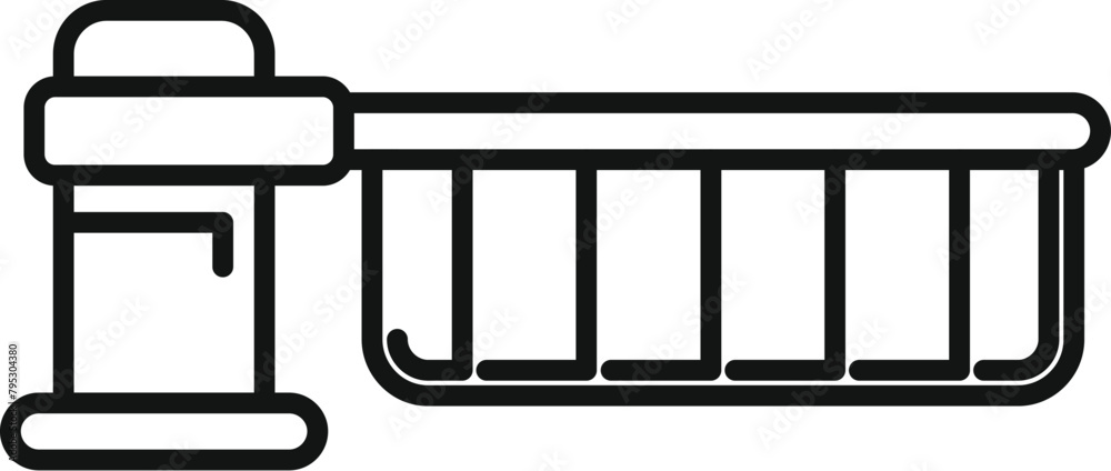 Poster Metal railway crossing barrier icon outline vector. Control pass. Warning safety