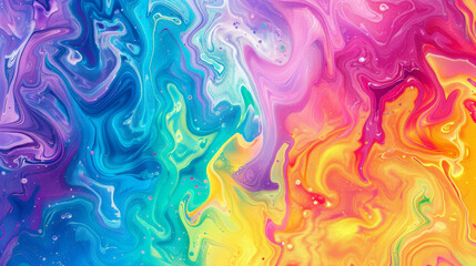 Vivid Vibrant Colors of Acrylic Paint Swirls