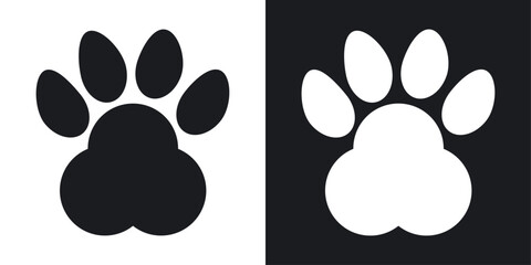 Delightful Paw Print Icons. Pet Footprint, Bear & Animal Tracks Vector Collection.