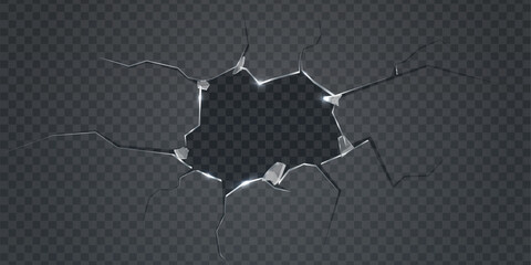 Broken glass realistic. cracked glass. Shattered window