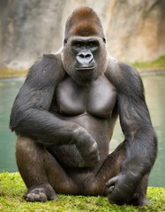 Fototapeta premium gorilla, art, graphic, AI, digital, illustration, material, image, Generative AI