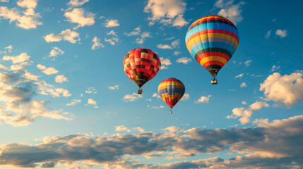Fototapeta premium Four balloons floating in the sky