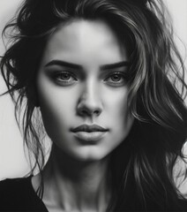Fototapeta premium Black and White women portrait 
