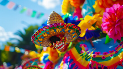 Mexican Heritage Parade Float: Vibrant Representation of Culture and History. Generative AI.