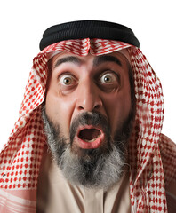 Arab Man Shocked, Isolated