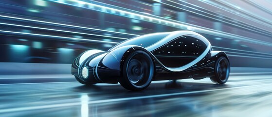 Futuristic Concept Car Design with Eco-Friendly Electric Technology