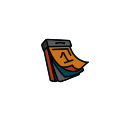 Original vector illustration. Calendar icon with tear-off leaves.