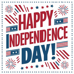 Fourth of July independence day text effect and abstract background or illustration with typographic design ai generative