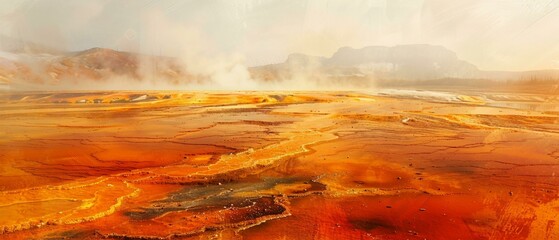 A surreal landscape where geothermal hot springs