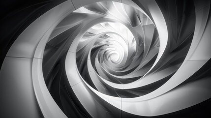 A grayscale image of a spiral.