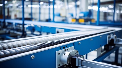 Industrial conveyor system moving products efficiently