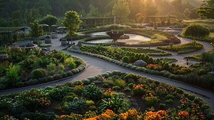 Naklejka premium An expansive botanical garden