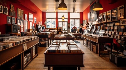 Vintage record store showcasing classics