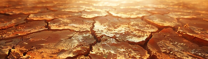Aerial View of Sun-Cracked Desert