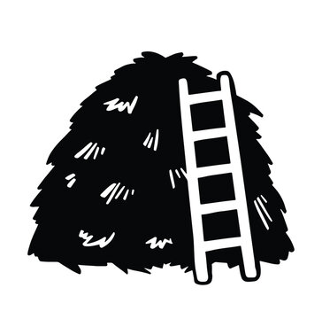 recommend clip art: haystack with ladder silhouette symbol. vector i