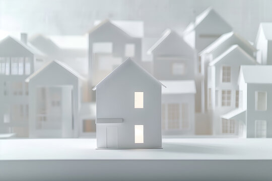 Small paper model of a house. Choosing the right home to buy. Real estate concept