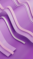 3d Abstract pastel ribbons or lines. Vertical color background. 3d rendering illustration not AI