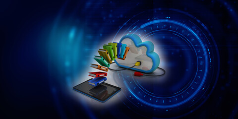 3d rendering Data sharing cloud storage
