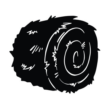 recommend clip art: Baled hay silhouette symbol. vector