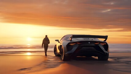 car on the beach