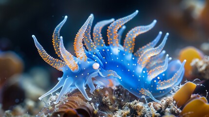 The Blue Dragon Nudibranch off the coast of Maui, Hawaii, is a thrilling encounter in the world of marine biodiversity. Sea slugs are also known as nudibranchs. It is famous for its bright colors and 