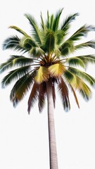 Palm tree on white background