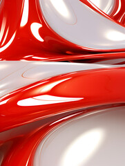 Abstract red and white chrome background