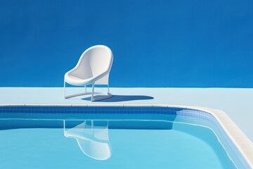 Chair furniture blue pool