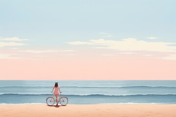 Bicycle beach outdoors cycling