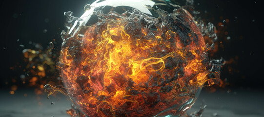 fireball energy, elemental 183 - obrazy, fototapety, plakaty