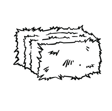 recommend clip art: Compressed hay bale line outline symbol.