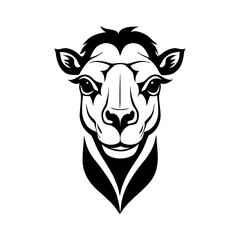 Camel head vector logo template on white background. Camels head vector logo template.