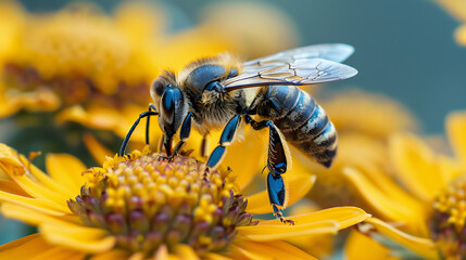 Fototapeta premium Bee on flower 