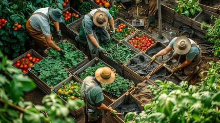 Urban Harvest: Rooftop Gardeners at Work